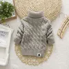 Pull F enfants fille pull Tricots col roulé bébé hiver hauts couleur unie chandails automne garçon chaud Pull 230619