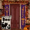 1 peça, bandeira de jardim de boas-vindas de linho de gato preto Boo Halloween (12 x 18 polegadas) decorações de casa de fazenda ao ar livre para jardim de outono, impressão frente e verso à prova d'água,