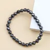 Braccialetti di collegamento Perline sfaccettate con sfera a forma di ape Bracciale fatto a mano neutro nero Ematite naturale Gioielli di moda estiva per la festa