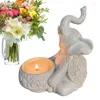 Candle Holders 1PC Votive Pottery Elephant Statues For Home Decor Wealth Lucky Figurine Holder Party