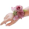 Gedroogde bloemen pols corsage boutonniere kunstmatige roos en anjer handgemaakte zijden bloem voor bruiloft accessoires prom pak decor