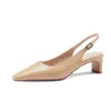 Osunlina Lady Sandals Białe oryginalne skórzane obcasy krowi kwadratowe palec obuwia ręcznie robione eleganckie biurowe buty do pracy kobieta lato