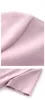 2023 estate rosa tinta unita cuori abito in rilievo manica corta bavero collo abiti casual al ginocchio W3L041306