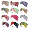 Dropshipping Bohemian Tie Dye Cross Hair Band for Women Yoga Sport Litness Beachbels Knot Wide Brim Hair Assories