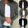 Men's Jackets Sports Casual Men Jacket Men's Autumn Pleats Slim Stripe Fit Jacket Zipper Long Sleeve Coat Cardigan Coat 230619