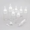 Bouteilles de stockage 5pcs 40ml 50ml 60ml 70ml 75ml 80ml 120ml Flacon de colle en plastique vide Squeeze Pipette à huile liquide avec couvercles à visser