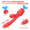 3 I 1 Rose Toy TROSTING Vibrator Rabbit for Women Clitoris Stimulator Nipple Clit Sucker G-Spot Female Masturbation Sex