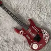 LTD KH-2 Ouija Metallic Red Kirk Hammett Signature Chitarra elettrica Reverse Headstock, Floyd Rose Tremolo, hardware nero Star Moon Inlay China EMG Pickups