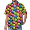 Camisas casuales para hombres Blusas con estampado de bolas Hombre Colorido Pickleball Hawaii Manga corta Impreso Divertido Camisa de vacaciones de gran tamaño Idea de regalo