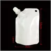 wholesale Packing Bags 50Ml Stand Up Drinking Package Transparent Pout Bag White Doypack Spout Pouch For Beverage Milk Qw8768 Drop Delivery Of Dhxqi