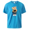 Camisetas masculinas Street Teddy Bear Selfie Swag Girl Printing Tee Mens Graphic Vintage Tshirt Cool Fashion Clothing Basic Cotton Shirts