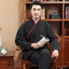 Abbigliamento etnico Abito tradizionale cinese Uomo Hanfu Tang Suit Lino Zen Taoist Top Robes Pants Ancient Wushu Taichi Uniform