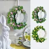 Decorative Flowers Easter Egg Wreath Wreaths Acrylic Spring For Front Door Indoor Outdoor Garland Ornament