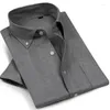 Men's Dress Shirts Oxford Place Summer Men's Solid Color Short-sleeved Shirt Middle-aged And Elderly