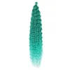 Trenza sintética Ariel Curl Hair Extensions Water Wail Wave Grochet Crochet Ombre Color de 22 pulgadas Brail de ola de profundidad Cabello