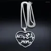 Pendant Necklaces Mom Heartbeat Love Heart Necklace Stainless Steel Silver Color ECG Clavicle Special Gifts For Mother Family Jewelry