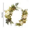 Decorative Flowers 50cm Door Wreath Large Garland Artificial Peony Flower Wall Hanging Front Wreaths Home Decoration Farmhouse Decor