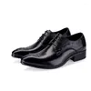 Dress Shoes Style Men's Leather Business Alligator Embossed Black Laces Wedding Wear Size 11