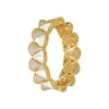 Bangle Natural Stone and Full Cuff Charm Bangles Smycken Crystal Luxury Fashion Punk Light Yellow Color Lover Armband