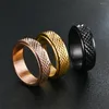 Anéis cluster fashion 6mm dragon skin spinner anel ansiedade anel para mulheres homens rotatable anti stress fidget casal jóias presente