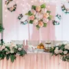 Kwiaty dekoracyjne Wew wierzynek drzwi hortensji 15,7 cala przednia różowa i fioletowa girlanda z zielonymi liśćmi wystrój wakacji na urodziny