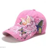 Visors Butterflies Flower Haftery czapki w stylu Koreańska cekin haftowa masła baseballowa szminka przypływ kapelusz słodki