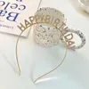 Decoração de festa feliz aniversário cabeça aro strass cabelo coroa princesa hairband acessórios de moda