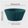 Stampi da forno 12 pezzi / set Muffin Sile Round Cake Mods Kitchen Bakery Cupcake Mold Drop Delivery Home Garden Dining Bar Bakeware Dhu0X