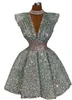 2023 Sage A-ligne Robe De Graduation Paillettes Dentelle Perlée Court Mini Homecoming Party Formelle Cocktail De Bal Demoiselle D'honneur Robes Robes ZJ417