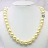 Kedjor Fashion Jewelry 10mm Gold-Color South Sea Shell Pearl Necklace Rope Chain Bead Natural Stone