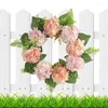 Dekoracyjne kwiaty hortensja wieniec drzwi 15,7 cala sztuczny różowy i fioletowy kwiat na ślub w ogrodzie dekoracje domowe