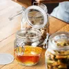 Butelki do przechowywania Hermelight Honey Jar zamknięte przezroczyste słoiki z butelki plastikowe pokrywki małe kawiorowe pojemniki