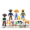 Action Toy Figures 10pcsset söta lyckliga jordbruksåtgärder La Granja de Zenon Red Barn Barnyard Farm Baby Animals PVC Dolls Toy Set Gifts 230617