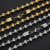 8mm 16-24inch Yellow Gold Plated Stainless Steel Round Chain Necklace 7/8/9inch Bracelet for Men Women Fashion Jewelry