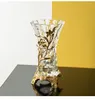 Vases European Crystal Inlaid Copper Vase Ornaments Living Room Flower Arrangement Home Decorations High-end Luxury Porch