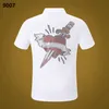 NOVO PP Camisa Polo Masculina Verão Crânio Diamante Phillip Plain Manga Curta Designer Camiseta Harajuku Tee Marca Crânios Imprimir Tops Streetwear SP9007