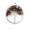 3 cm Life Tree Pendant Natural Gravel Crystal Stone Diy Halsband smycken Tillbehör utan kedja