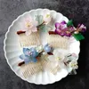 Vintage Peony Hair Comb Cheongsam Hair Accessories Ancient Hair Clips for Girls Bridal Elegant Headpiece Hair Ornaments Jewelry