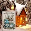 1pc, Winter Welcome Gnome Garden Flag Joy Double Sided, Decorative House Yard Pino Ramo Pigna Birdhouse Vassoio a più livelli Outdoor Small Decor,