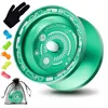 Responsiv aluminiummetallbörjare Yoyos med smalt lager och extra Yoyo Strings Glove R230619