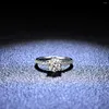 Cluster Rings Hoyon S925 Sterling Silver Classic 1 D Moissanite Women's Crown 6 Ring Proposal Diamond Bridal Wedding GRA