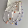 Подвесные ожерелья цветочные ожерелье из бисера с сплавной застежкой Элегантные ювелирные аксессуары для вечеринки ежедневные знакомства.