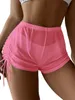 Women's Short Yoga Short Pants Summer Casual Party Street Beach See Through Drawstring High Waist Loose 230619