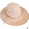 Berets Color Men Western Cowboy Hat Big-Gedan Gentleman Cowgirl Jazz Gifts West for Mongolan Caps