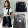 Fashion Classic modny luksusowy designerski materiał 2023 Kobiety wiosna letnia wysoka talia Slim Korean European American Style Jenny Ta sama A-line PU skórzana spódnica C5