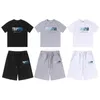 Designermode Kleidung Herren Trainingsanzüge T-Shirts T-Shirts Hemden Shorts Trapstart T-Shirt Weiß Blau Handtuch Stickerei Sommer Sport Lässig Lose Kurzarm Capris S