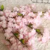 Torkade blommor japanska sakura konstgjorda blommor växter vägg körsbär blommor stil vår bonsai diy hem bröllop dekoration