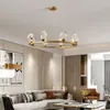 Chandeliers Luxury Crystal Copper Postmodern Dining Living Room Round Chandelier Lights Restaurant Bedroom Art LED Hanging Lamp