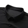 Mäns casual skjortor stor storlek 8xl Summer Men's Solid Color Kort ärmskjorta Löst Elasticitet Casual Black White Quick Dry Silk Male Shirts 230619