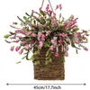 Fleurs décoratives hortensia artificiel guirlande Simulation rotin Floral panier de porte suspendu aspect respectueux de l'environnement attrayant